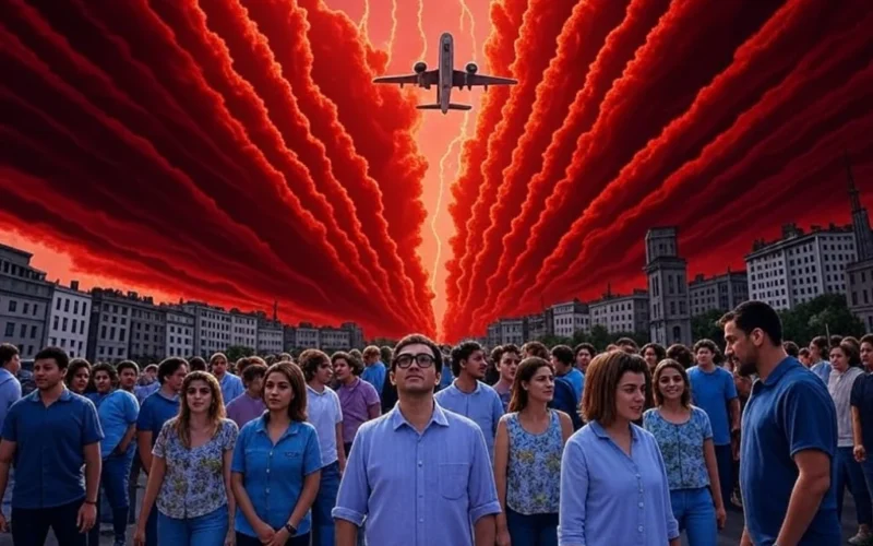 Κοιτάξτε τον ουρανό! Αυτές οι γραμμές είναι χημικές ουσίες. Οι καθημερινοί αεροψεκασμοί αλλάζουν το κλίμα, καταστρέφουν καλλιέργειες, δημιουργούν ξηρασίες, πλημμύρες & πείνα. Η γεωμηχανική είναι πραγματική…
