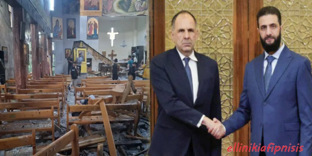Τρομοκρατική επίθεση του ISIS σε ελληνορθόδοξη εκκλησία της Δαμασκού λίγες ώρες μετά την επίθεση Η.Π.Α σε Ιράν: Τουλάχιστον 20 νεκροί και πάνω από 80 τραυματίες. Πόσο «φιλέλληνας» νιώθει ο κ. Γεραπετρίτης, που έσφιγγε το χέρι του ισλαμιστή Αλ Τζολάνι...;