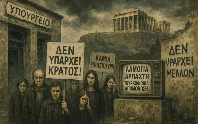 Η πατρίδα μας διαλύεται, δεν υπάρχει κράτος, δεν δουλεύει τίποτε, καμία εμπιστοσύνη…