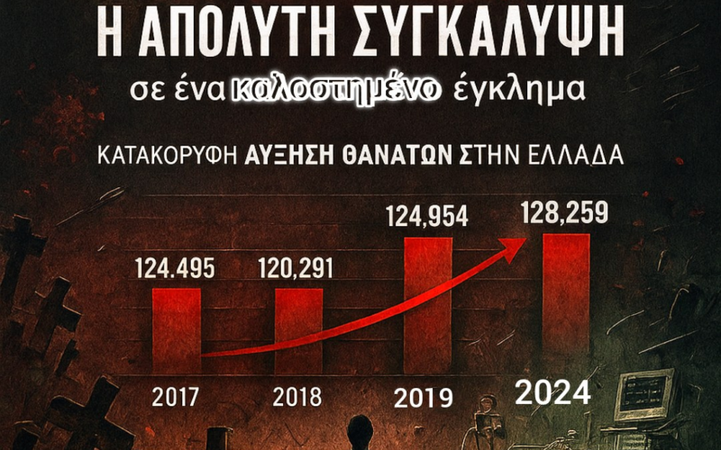 Αύξηση θανάτων στην Ελλάδα μετά την περίοδο της εργαλειοποιημενης πανδημίας και των μαζικών εμβολιασμών με σκευάσματα Covid19 – Όλα τα στοιχεία που αποκαλύπτουν την απόλυτη συγκάλυψη σε ένα καλοστημένο έγκλημα…
