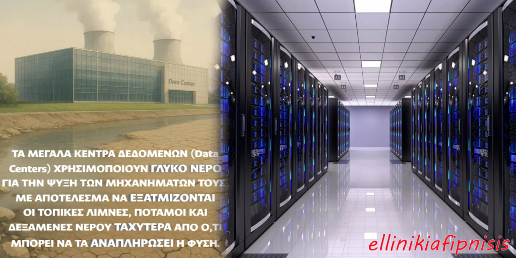 Τα Κέντρα Δεδομένων (Data Centers) καταναλώνουν τεράστιες ποσότητες νερού. Παρά ταύτα, στην Ελλάδα θα δημιουργηθούν 18 Data Centers έως το 2030, ενώ ταυτόχρονα μας κρούουν τον κώδωνα της λειψυδρίας...
