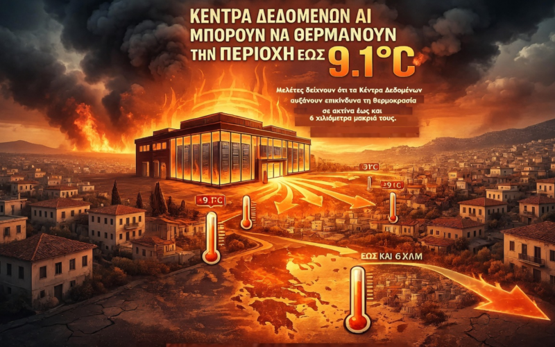Μελέτη αποκαλύπτει ότι οι περιοχές γύρω από τα Κέντρα Αποθήκευσης Δεδομένων (Data Centers) είναι 9.1°C θερμότερες από το κανονικό – Αντιλαμβάνεστε τι σημαίνει αυτό για την Ελλάδα που εξελίσσεται ραγδαία σε περιφερειακό κόμβο Data Centers;