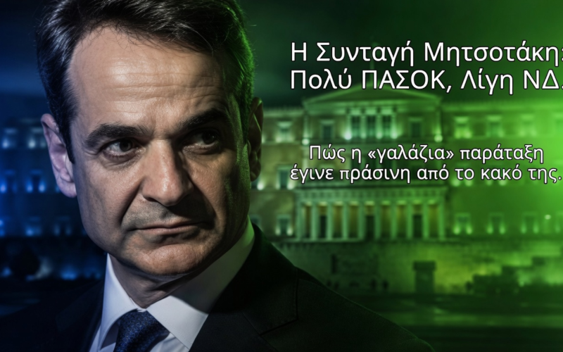 Η συνταγή Μητσοτάκη: Πολύ ΠΑΣΟΚ, Λίγη ΝΔ. Πώς η γαλάζια παράταξη έγινε πράσινη από το κακό της…
