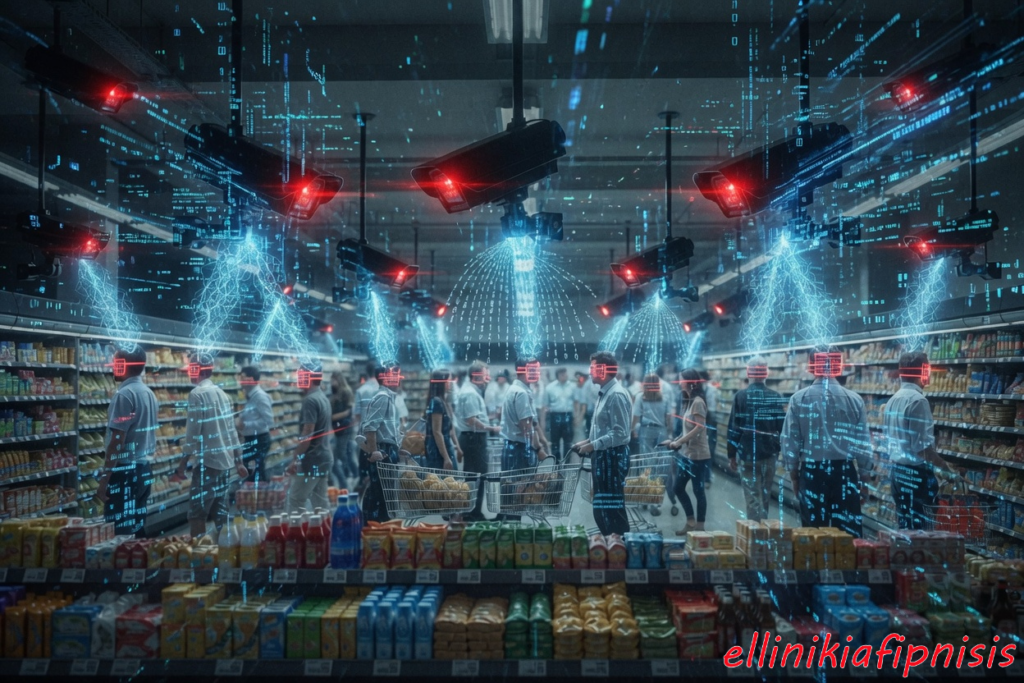 Ζούμε στην εποχή που στα Super Markets υπάρχουν δύο κατηγορίες αναλώσιμων προϊόντων: Τα αγαθά που αγοράζουμε και οι άνθρωποι, που μέσω καμερών, παρέχουμε δωρεάν δεδομένα για την ανάπτυξη της Τεχνητής Νοημοσύνης...