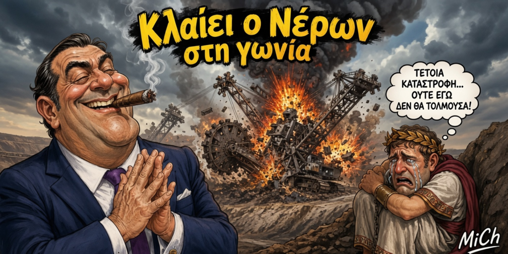 Η χώρα που ανατινάζει τους εκσκαφείς της, σαν στρατός κατοχής που καταστρέφει τις υποδομές πριν φύγει...