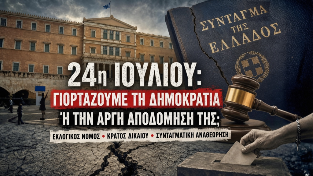 24η Ιουλίου: Γιορτάζουμε τη Δημοκρατία ή την αργή αποδόμησή της;