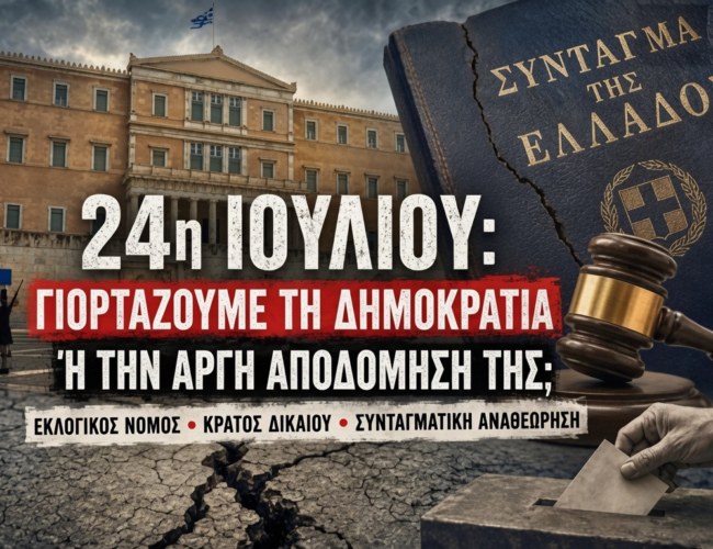 24η Ιουλίου: Γιορτάζουμε τη Δημοκρατία ή την αργή αποδόμησή της;