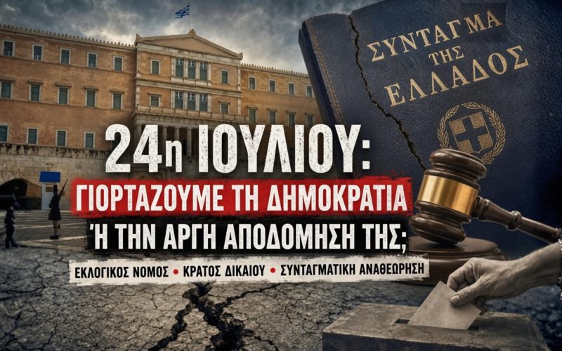 24η Ιουλίου: Γιορτάζουμε τη Δημοκρατία ή την αργή αποδόμησή της;