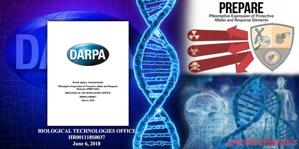 Το έργο «PREPARE» της DARPA του 2018 επεδίωξε να επαναπρογραμματίσει γονιδιακά το ανθρώπινο σώμα, χρησιμοποιώντας τις πανδημικές, χημικές και ραδιολογικές απειλές ως δικαιολογία. Υπάρχει πιθανότητα ο υποχρεωτικός εμβολιασμός της ανθρωπότητας στη πανδημία Covid-19 να έγινε στο πλαίσια αυτού του προγράμματος...;