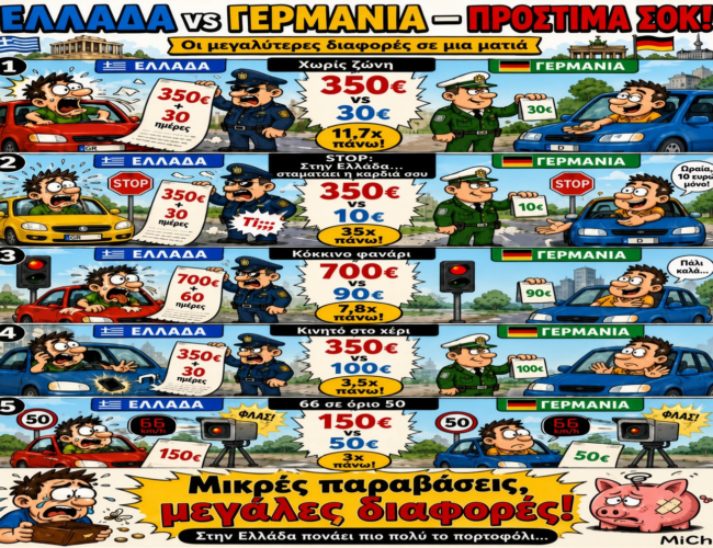 Ελλάδα – Γερμανία: Όταν ο ΚΟΚ μετατρέπεται σε φορολογικό τιμωρό. Γιατί ένας Έλληνας οδηγός μπορεί να πληρώσει πολλαπλάσια για την ίδια παράβαση από έναν Γερμανό…