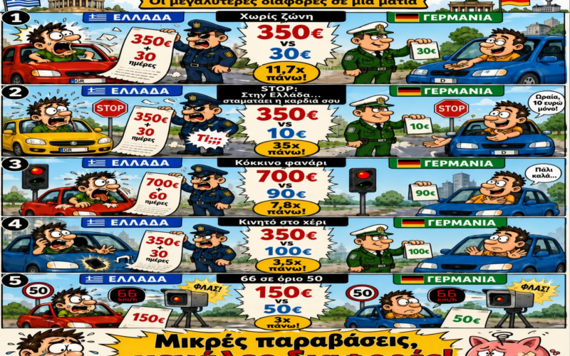 Ελλάδα – Γερμανία: Όταν ο ΚΟΚ μετατρέπεται σε φορολογικό τιμωρό. Γιατί ένας Έλληνας οδηγός μπορεί να πληρώσει πολλαπλάσια για την ίδια παράβαση από έναν Γερμανό…