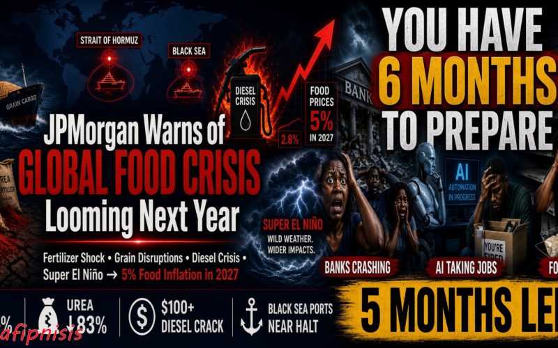 Η μεγαλύτερη τράπεζα των ΗΠΑ, JP Morgan, προειδοποιεί για παγκόσμια επισιτιστική «κρίση» το 2027, επικαλούμενη τις ακραίες καιρικές συνθήκες και τους πολέμους σε Ιράν και Ουκρανία…